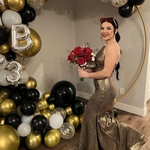 Jovani Gold snake skin dress